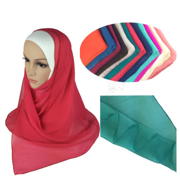 100% Silk beading hot arab muslim hijab scarf muslim scarf